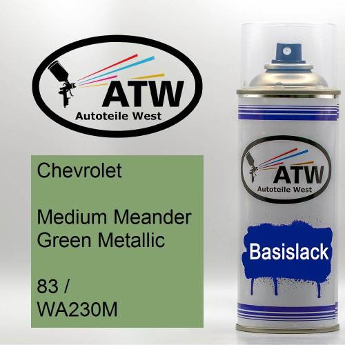 Chevrolet, Medium Meander Green Metallic, 83 / WA230M: 400ml Sprühdose, von ATW Autoteile West.